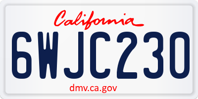 CA license plate 6WJC230