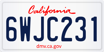 CA license plate 6WJC231