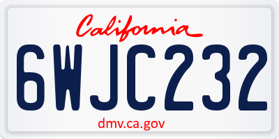CA license plate 6WJC232