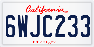 CA license plate 6WJC233