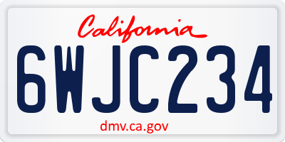 CA license plate 6WJC234