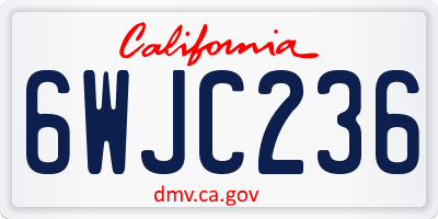 CA license plate 6WJC236