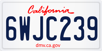 CA license plate 6WJC239
