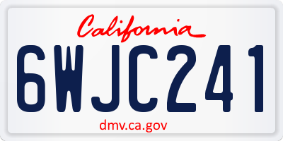CA license plate 6WJC241