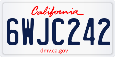 CA license plate 6WJC242