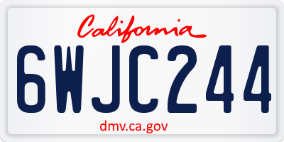 CA license plate 6WJC244