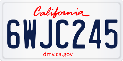 CA license plate 6WJC245