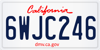 CA license plate 6WJC246