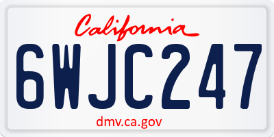 CA license plate 6WJC247
