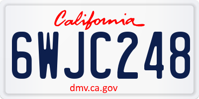 CA license plate 6WJC248