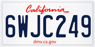 CA license plate 6WJC249