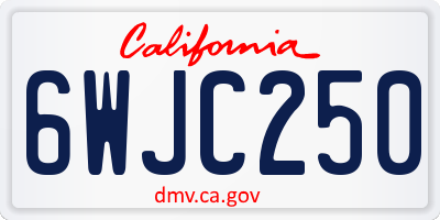CA license plate 6WJC250
