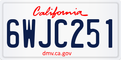 CA license plate 6WJC251