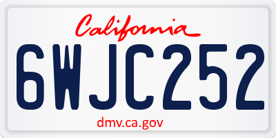 CA license plate 6WJC252