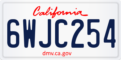 CA license plate 6WJC254