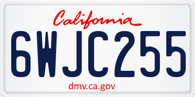 CA license plate 6WJC255