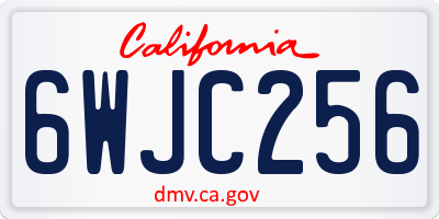CA license plate 6WJC256