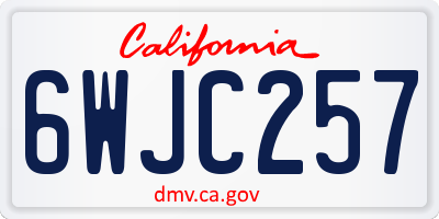 CA license plate 6WJC257