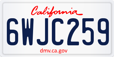 CA license plate 6WJC259