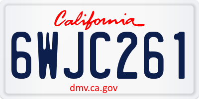 CA license plate 6WJC261