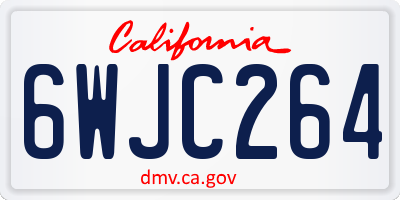 CA license plate 6WJC264