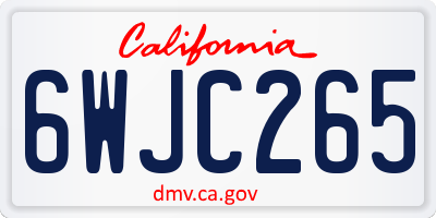 CA license plate 6WJC265