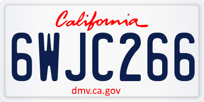 CA license plate 6WJC266
