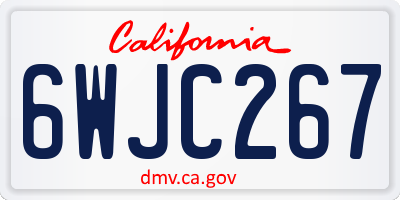 CA license plate 6WJC267