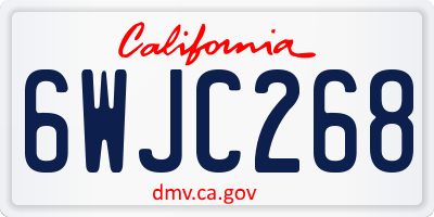 CA license plate 6WJC268