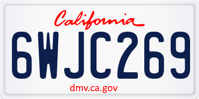 CA license plate 6WJC269