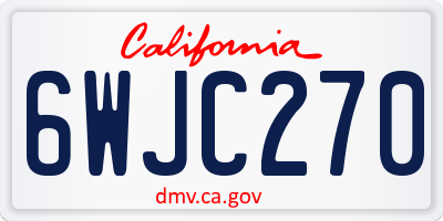 CA license plate 6WJC270