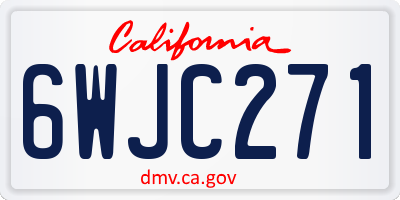 CA license plate 6WJC271