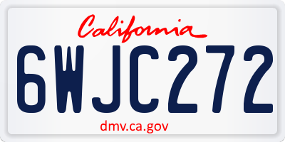 CA license plate 6WJC272