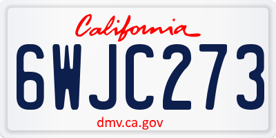 CA license plate 6WJC273