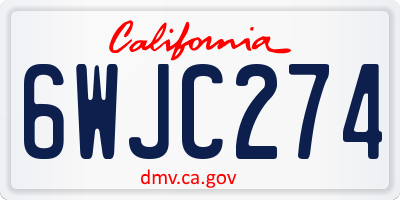 CA license plate 6WJC274