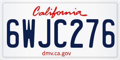 CA license plate 6WJC276