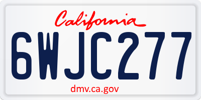 CA license plate 6WJC277