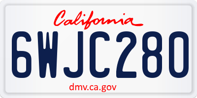 CA license plate 6WJC280