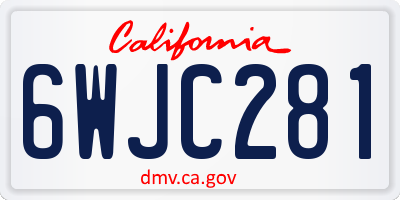 CA license plate 6WJC281