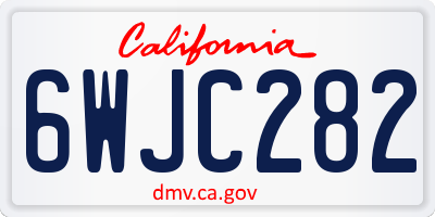 CA license plate 6WJC282