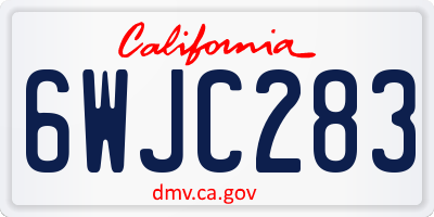 CA license plate 6WJC283