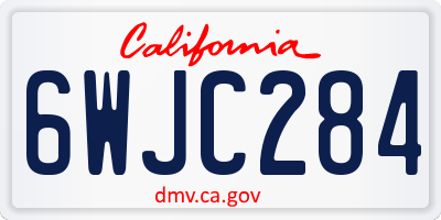 CA license plate 6WJC284