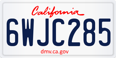 CA license plate 6WJC285