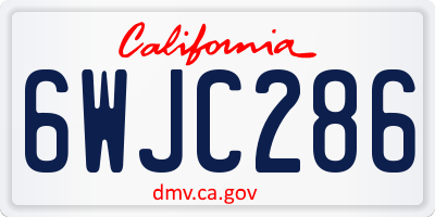 CA license plate 6WJC286