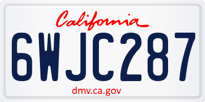 CA license plate 6WJC287