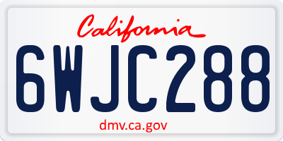CA license plate 6WJC288