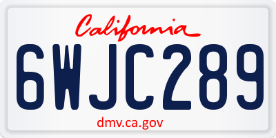 CA license plate 6WJC289