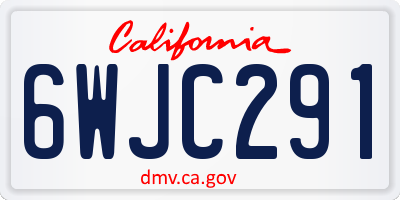 CA license plate 6WJC291