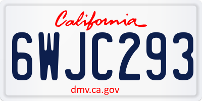 CA license plate 6WJC293