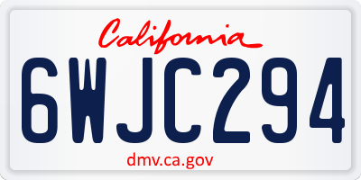 CA license plate 6WJC294